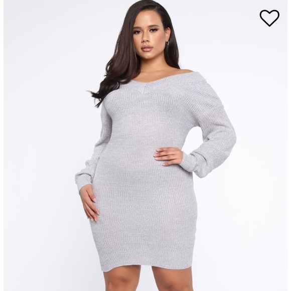 plus size gray sweater dress